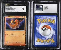CHARMANDER Pokemon 151 Poster Collection Black Star Cosmos Holo #047 CGC 9 MINT - Image 3