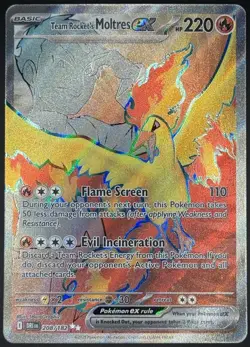 Pokemon TCG Team Rocket's Moltres EX Ultra Rare Destined Rivals 208/132 NM - Image 1