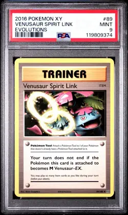 2016 POKEMON XY EVOLUTIONS VENUSAUR SPIRIT LINK 89 PSA 9 LOW POP - Image 1