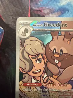 Pokemon TCG Arven's Greedent 205/182 Destined Rivals Illustration Rare NM/Mint - Image 2