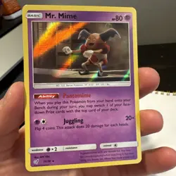 Mr. Mime 11/18 SM Detective Pikachu Pokemon Holo Rare NM Condition - Image 2