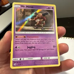 Mr. Mime 11/18 SM Detective Pikachu Pokemon Holo Rare NM Condition - Image 3