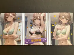 Peach Party - Trifold Card - Goddess Story - Fold Anime Bikini - Rare! Misaka - Image 1
