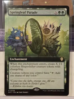 Springleaf Parade (Extended Art) Rare MTG Lorwyn Eclipsed Commander - Image 1