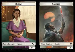 MTG Commander MKM TOKEN Human #0002 Soldier #0003 PLAYSET 4X X4 - Image 1
