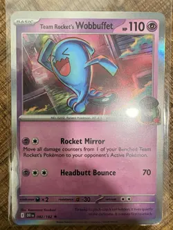 Team Rocket's Wobbuffet 082/182 Holo Rare Destined Rivals Pokemon TCG - Image 1