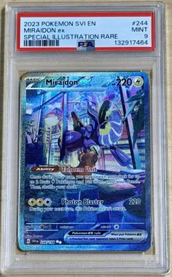 Pokemon TCG Miraidon EX Scarlet & Violet Base Set Card 244/198 SIR - PSA 9 Mint - Image 1