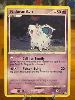 2007 Pokemon Diamond & Pearl Mysterious Treasures Nidoran 91/123 Common Basic MP - Image 1