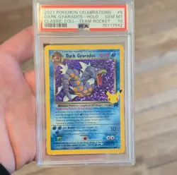 Pokemon Dark Gyarados Celebrations Classic Collection Holo PSA 10 8/82 Card - Image 1