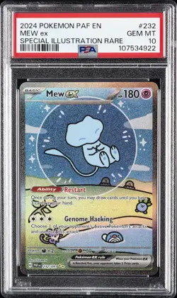 2024 POKEMON PAF EN-PALDEAN FATES SPECIAL ILLUSTRATION RARE #232 MEW EX PSA 10 - Image 1