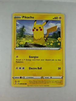 Pokemon Pikachu TCG Evolving Skies Card 049/203 Regular Common - Image 3