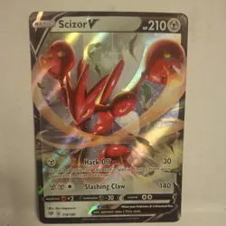 Scizor V 118/189 Swsh03: Darkness Ablaze Holo Ultra Rare Pokemon TCG - NM - Image 1