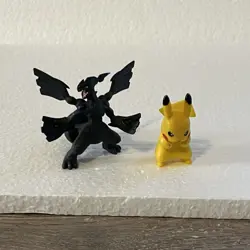 Pokemon TCG Zekrom Black& White & Pikachu Figure Set Lot of 2 Toys (No Stand) - Image 1