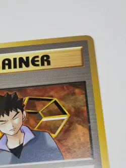 Brock Trainer Gym Heroes Japanese Non Holo Old Back Pokemon Card Heavy Played HP - Image 3