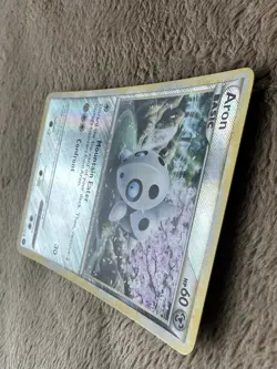 2010 Pokemon TCG HGSS Triumphant Aron Reverse Holo Rare 56/102 LP - Image 3