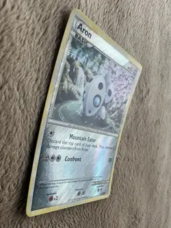 2010 Pokemon TCG HGSS Triumphant Aron Reverse Holo Rare 56/102 LP - Image 4