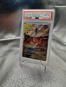 Espeon & Deoxys Gx Pokemon Sm Black Star Promo SM240 NM PSA 8 - Image 1