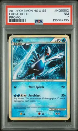 2010 POKEMON HEARTGOLD & SOULSILVER PROMO #HGSS02 LUGIA-HOLO PSA 7 - Image 1
