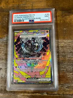 POKEMON 2025 Prismatic Evolutions CS MASK OGERPON ex SIR #160 PSA 9 Mint - Image 1