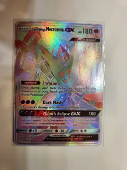 Pokemon TCG Dawn Wings Necrozma GX Secret Rare SM Ultra Prism Card 161/156 - Image 1