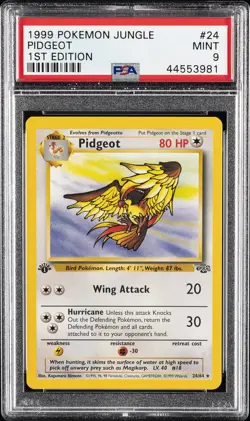 1999 POKEMON JUNGLE 1ST ED #24 PIDGEOT PSA 9 - Image 1
