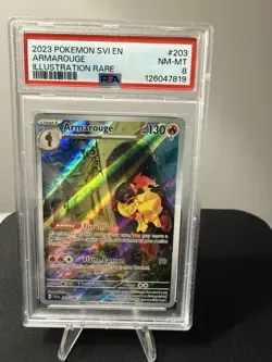 2023 POKEMON SVI EN-SCARLET & VIOLET ILLUSTRATION RARE #203 ARMAROUGE PSA 8 - Image 1