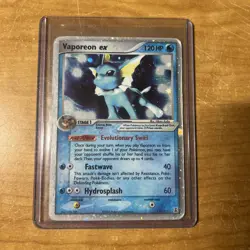 Vaporeon EX Pokemon TCG Delta Species 110/113 Holo Rare Heavily Played-Damaged - Image 1