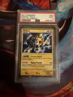 Pokemon TCG Raikou Shiny Card Call of Legends Sl09 2011 PSA 9 - Image 1