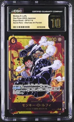 CGC 10 Pristine Luffy SEC OP10-118 Alternate Art 2024 ONE PIECE Card Jpn - Image 1