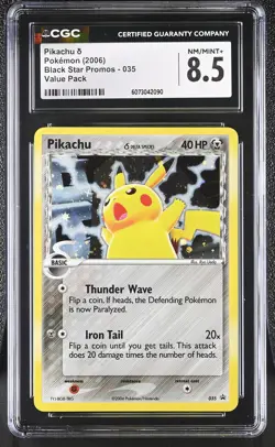 CGC 8.5 Pikachu 2006 Black Star Promos 035 Holo Pokemon Card - Image 1