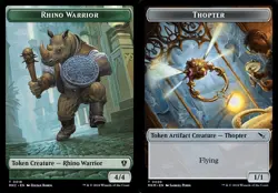 MTG Commander MKM TOKEN Rhino Warrior #0018 Thopter #0020 PLAYSET 4X X4 - Image 1