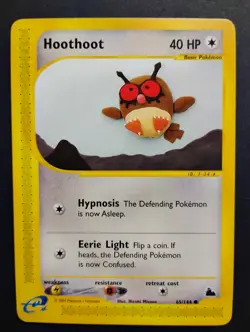 Hoothoot 65/144 Skyridge Non-Holo 2003 WOTC Vintage E-reader Pokemon Card NM - Image 1