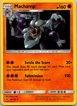 MACHAMP 65/145 RARE HOLO-NM-SM GUARDIANS RISING Cosmos Holo - Image 1