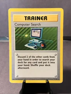 Pokemon TCG Computer Search Base Set Shadowless 108/132 VTG 1999 MP/HP WOTC - Image 1