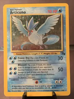 Pokemon TCG Articuno 2/62 Fossil Set Holo Unlimited Rare WOTC VTG 1999 MP - Image 1