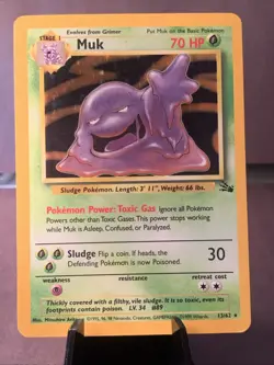 Pokemon TCG Muk #13/62 Holo Rare Fossil Base Set Unlimited WOTC VTG 1999 LP/MP - Image 1