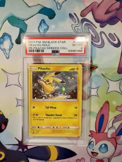 2017 Pokemon SM Black Star Promo Pikachu Sidekick Collection Holo PSA NM MT 8 - Image 1