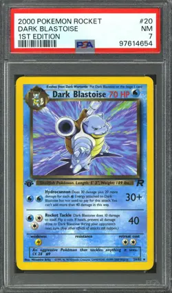 Pokemon Team Rocket 1st Edition Dark Blastoise 20/82 PSA 7 - Image 1