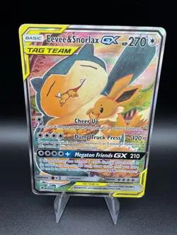 Eevee & Snorlax GX Tag Team SM169 Pokemon Black Star Promo Sun & Moon 2019 - Image 1