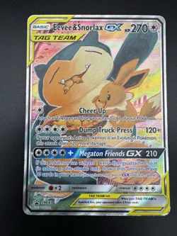 Eevee & Snorlax GX Tag Team SM169 Pokemon Black Star Promo Sun & Moon 2019 - Image 3