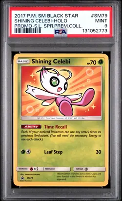 2017 POKEMON SM BLACK STAR PROMO #SM79 SHINING CELEBI-HOLO PSA 9 - Image 1