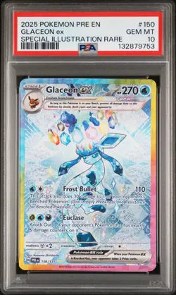 2025 POKEMON PRE EN-PRISMATIC EVOLUTIONS #150 GLACEON EX PSA 10 - Image 1