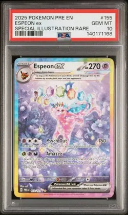 2025 Pokemon Prismatic Evolutions PRE Espeon EX #155/131 SIR PSA 10 Gem Mint - Image 1