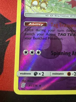 NM/EXC - Pokemon Drifblim 81/236 Unified Minds Reverse Holo Rare - Image 4