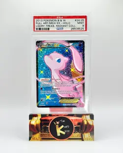 2013 Pokemon Black & White Mew Ex Full Art Legendary Treas. Radiant Coll. PSA 9 - Image 1