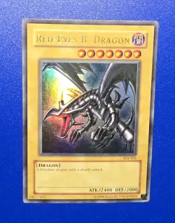 Yugioh Red-Eyes Black Dragon SDJ-001 Unlimited Edition Holo Rare NM - Image 1