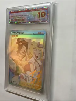 Selene & Lillie Graded 10 Pristine Pokemon 2024 Holo Foil Slab Card Waifu Signed - Image 4