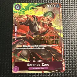 One Piece English Roronoa Zoro Foil Winner Card P-045 - OP06 Pre-Release - Image 2