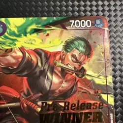 One Piece English Roronoa Zoro Foil Winner Card P-045 - OP06 Pre-Release - Image 4