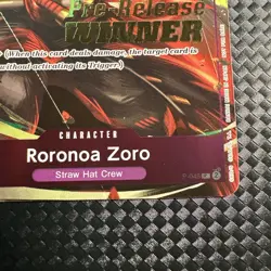 One Piece English Roronoa Zoro Foil Winner Card P-045 - OP06 Pre-Release - Image 5